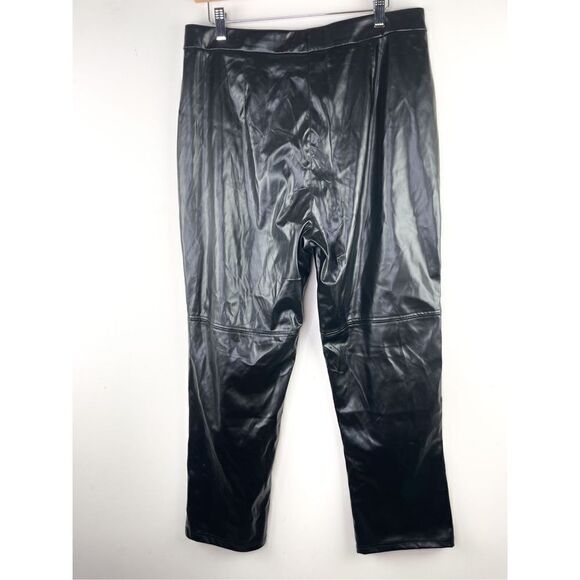 NWT Halston Faux Leather Straight Leg Pants‎ Size M - Picture 13 of 15